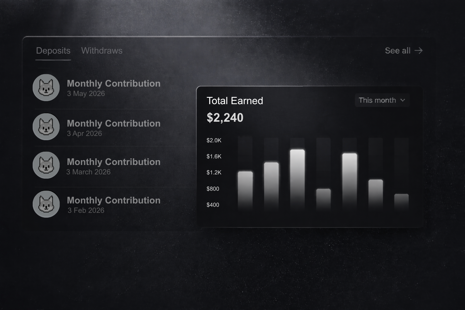 Earn feature preview